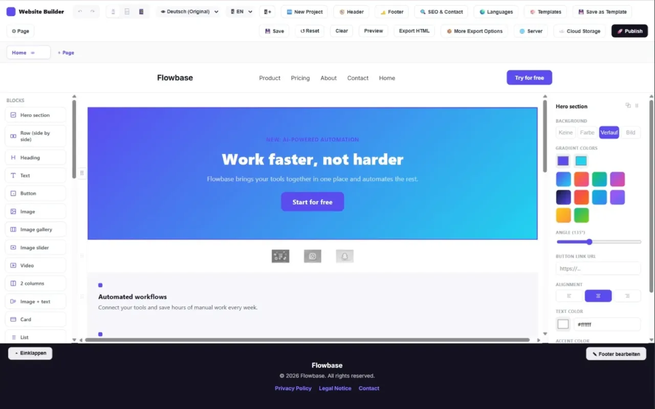 IBO4 - Drag-&-Drop Website Builder – Website-Baukasten