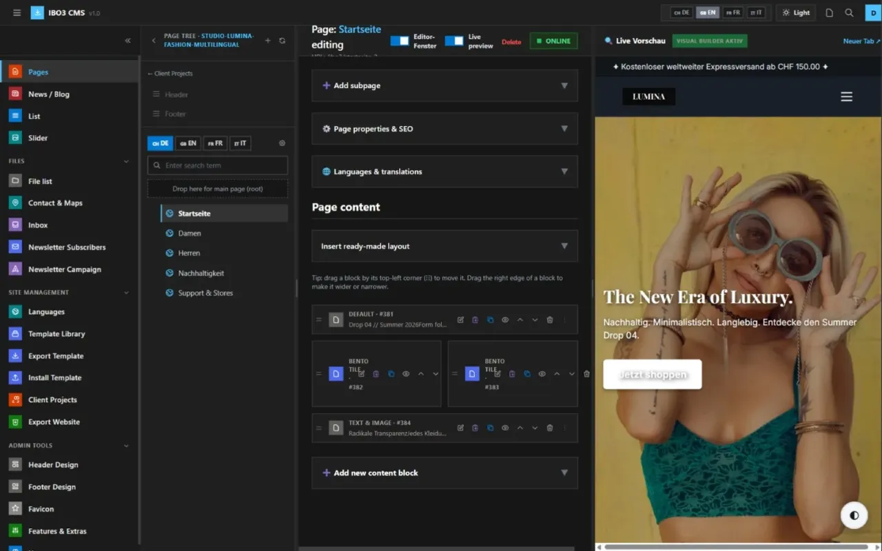 Website Builder + Shop – Website-Baukasten