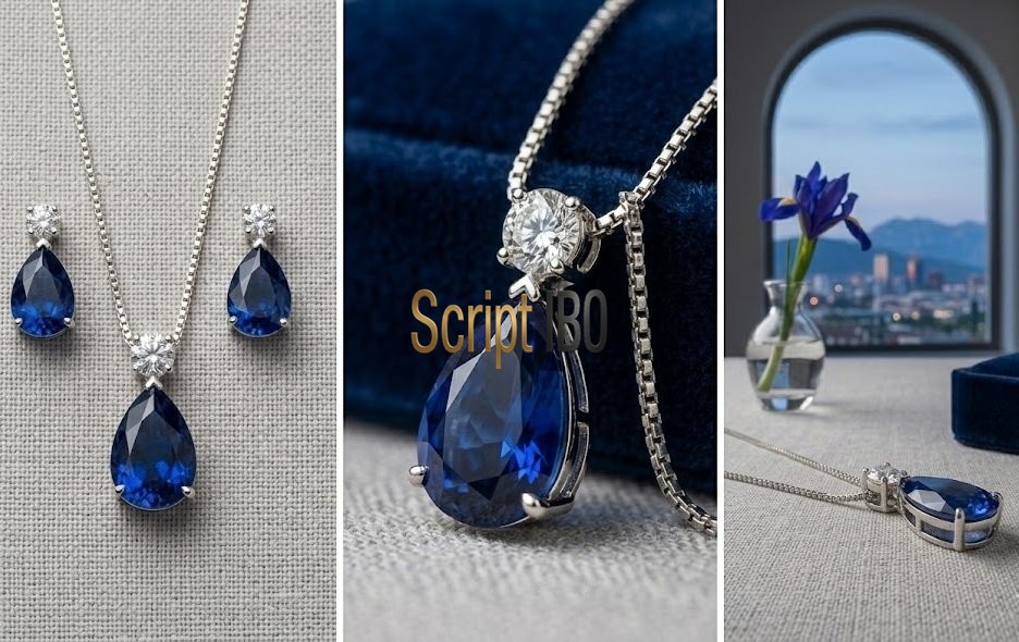Exklusives Schmuck-Set mit Saphiren & Diamanten